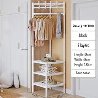 Corner Wardrobe, 3 Tier Corner Hall Tree, Metal Entrance Wardrobe, Freestanding Clothes Rack, Shoe Rack - JHC340L