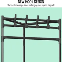 Corner Wardrobe, 3 Tier Corner Hall Tree, Metal Entrance Wardrobe, Freestanding Clothes Rack, Shoe Rack - JHC340L