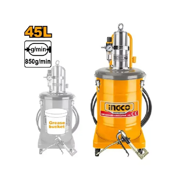 Ingco Air Grease Lubricator 45L with 6-8bar Working Pressure AGL02451