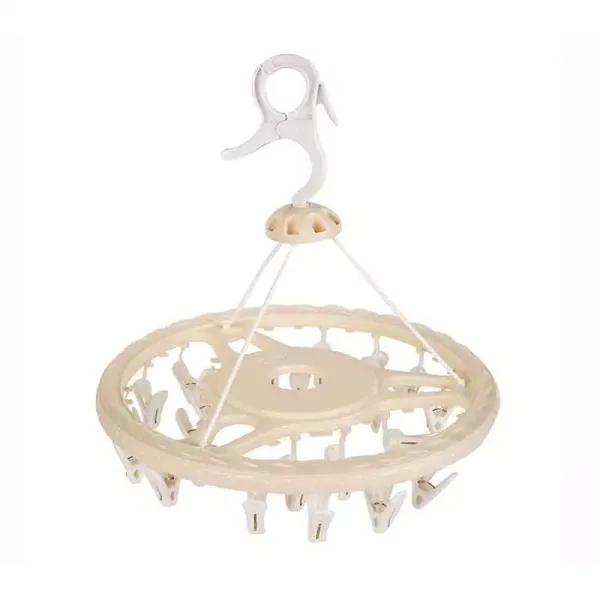 Nadstar Cloth Hanger Drying Clip Round Big Laundry Drying Rack Clothes Hanger with Clips LX-561