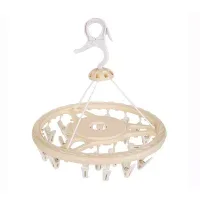 Nadstar Cloth Hanger Drying Clip Round Big Laundry Drying Rack Clothes Hanger with Clips LX-561