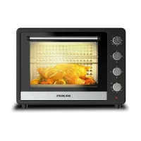 Nikai Oven Electric 65l with Rosting Fuction 4 Knobs Control 2200w NT6500SRC2 120 Mins Timer Convection Function Stainless Steel Heating Elements Inner Light Double Glass Panel