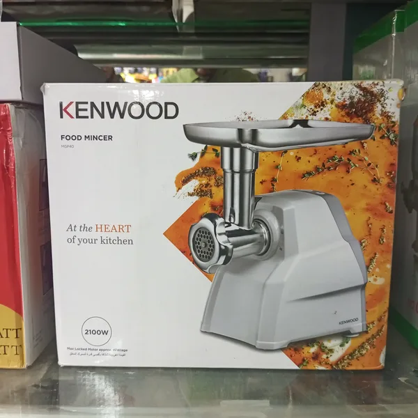Kenwood Food Mincer MGP40 2100W with Kebbe Maker, Sausage Maker & Biscuit Attachment – Multifunctional Meat Grinder