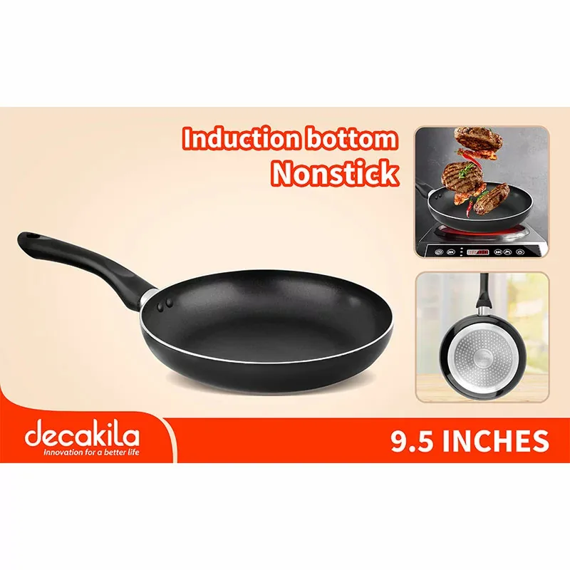 Decakila Frypan 24cm Kmep010b Induction 9Inch aluminium material with heat indicator dishwasher safe