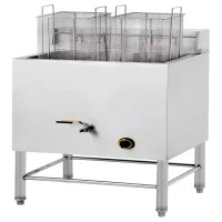 Commercial Gas Fryer 30L Vertical Deep Fryer, High-Performance Single Tank Double Basket Floor Model LPG Fryer WG-74