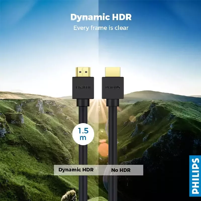 Philips Ultra High Speed HDMI 2.1 Cable 1.5m, Certified 8K 60Hz UHD with Dynamic HDR SWV9431C/00
