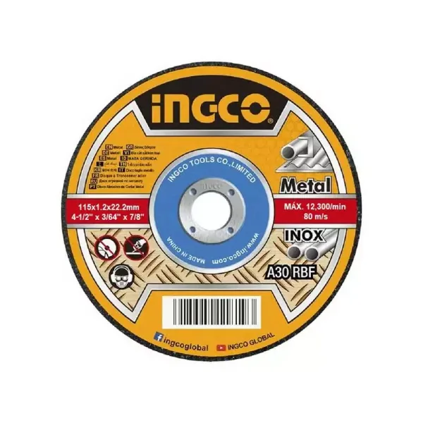 Ingco Abrasive Metal Cutting Disc Set 115mm MCD121155