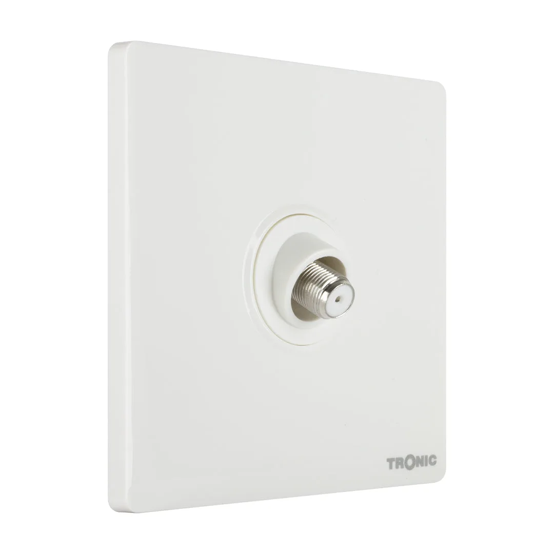 Tronic Glossy White - Satellite Socket