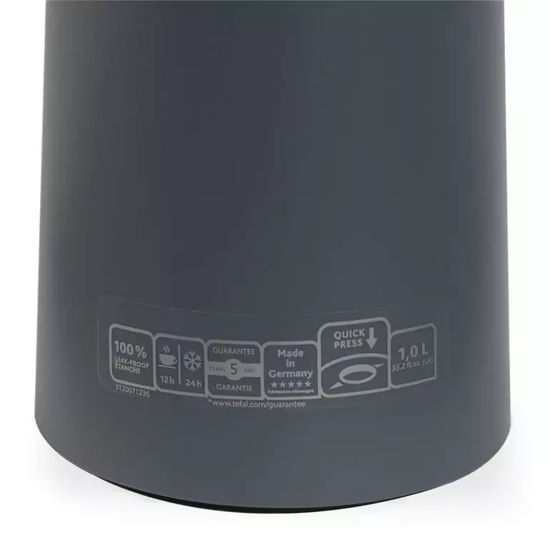 Tefal Motiva Jug Carafe Grey 1L Vacuum Flask Thermos Screw Lid Heat Retention N4170110