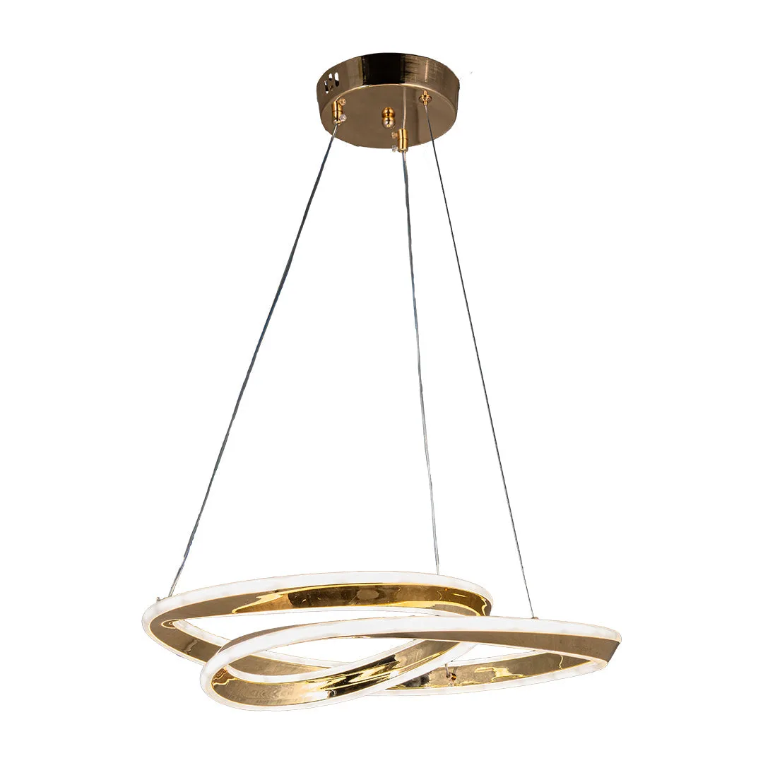 Tronic Golden Twisted Loop Pendant Light - 90W LED