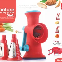 Apex 6 in 1 Vegetable Cutter with Steel Signature Rotary Grater Blade Vegetable & Fruit Grater