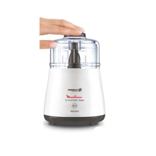 Moulinex Multi Moulinette Chopper 1000W, Powelix Blade Technology, 6 in 1 Functions Blade for Blending, Mixing and Chopping, Easy 1-2-3 Start Up, Ultra Powerful Motor, DPA144