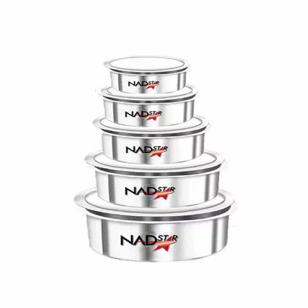 Nadstar Aluminum Sufuria 5pcs with Lid 19-20-21-22-23 Cookware Set Tope Cooking Pot with Lid for Commercial Use - Kitchen Heavy Duty