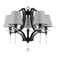 Tronic Elegant Black & Grey 5-Light Pendant with Crystal Accents