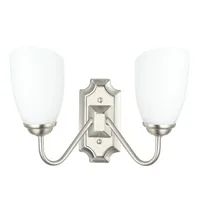 Tronic Modern Silver Double Wall Light with Frosted Glass Shades