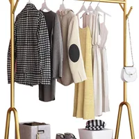 Modern Clothes Rack Freestanding Garment Display Stand with Bottom Storage Shelf - JHC2350L