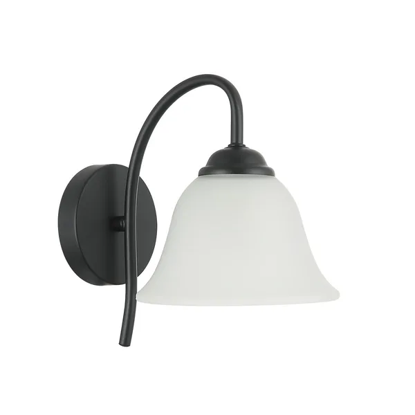 Tronic Black Wall Sconce Light With Frosted Glass Shade