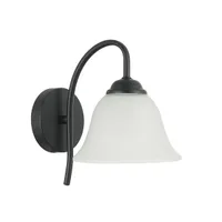 Tronic Black Wall Sconce Light With Frosted Glass Shade