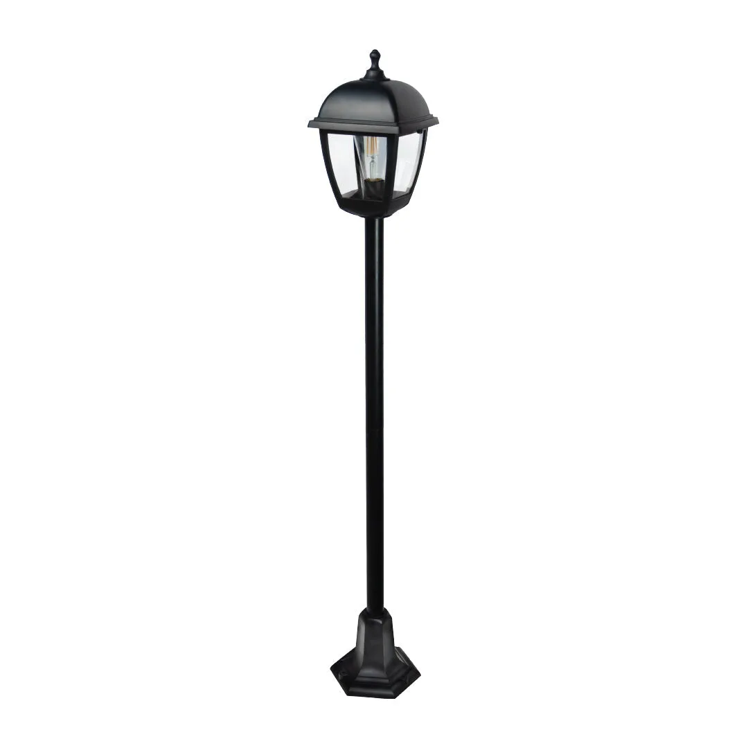 Tronic Classic Outdoor Garden Post Light - E27 IP44 Black