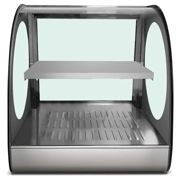Commercial Electric Food Display Warme, Extra-Wide 3-Shelf Heated Showcase, Professional 1.5kW Glass Warming Cabinet HW-1200