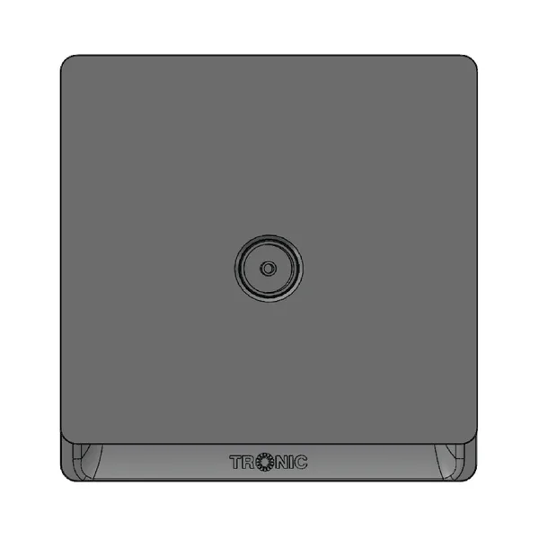 Tronic Grey TV Socket - Screwless Design with Modern Finish