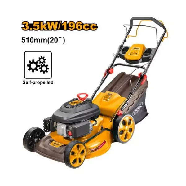 Ingco Gasoline Lawn Mower 196cc with 4 Stroke Engine, Self-propelled & Self-cleaning GLM196202