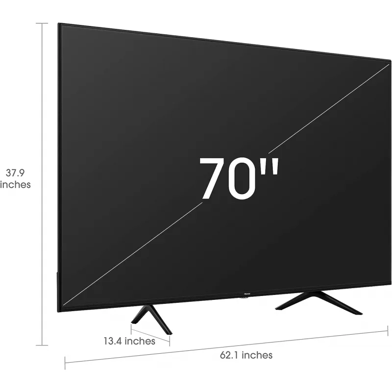 Hisense 70" LED UHD 4K Smart TV with A6 Series with Dolby Vision HDR, DTS Virtual X, Sports & Game Modes, Voice Remote 70A6H/K