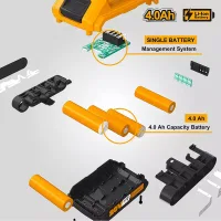 Ingco Lithium-Ion Battery Pack 20V 4.0Ah with LED Battery Power Indicator FBLI2002