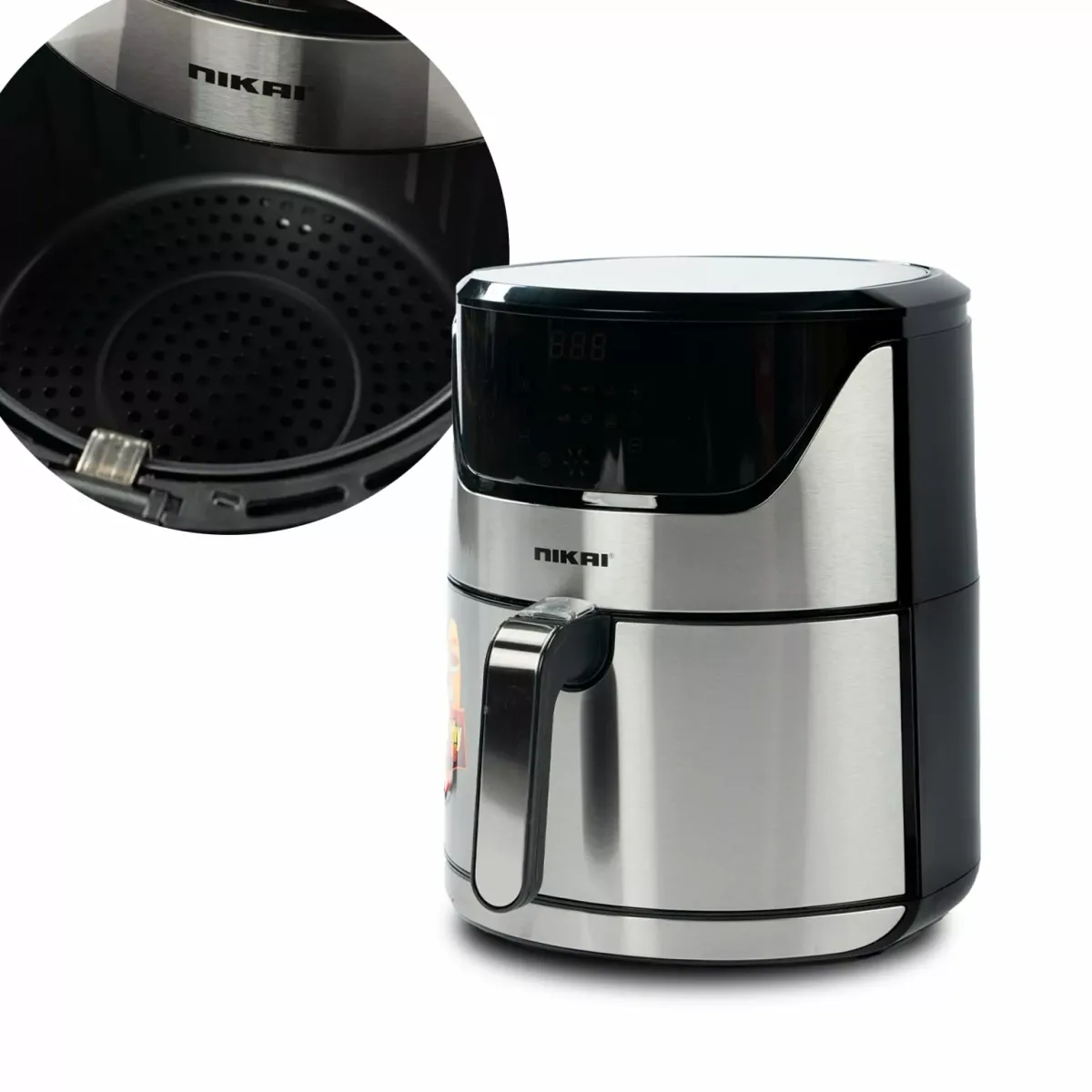 Nikai Airfryer 6L Digital 1800W NAF688DS 60 Mins Timer Detachable Frying Basket Operation Light Indicator