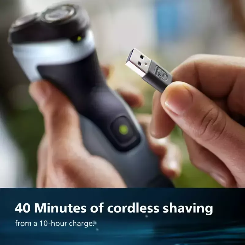 Philips Electric Cordless Shaver, ComfortCut Blades, Anti-Corrosion Shaving System, 3D Floating Heads, Shave Wet & Dry 3000X Series X3063