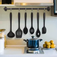 Decakila Spoon Set 6 Pcs Slotted Spoon Solid Spoon Ladle Pasta Server Slotted Turner Spatula Kmtt045b