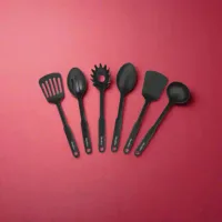Decakila Spoon Set 6 Pcs Slotted Spoon Solid Spoon Ladle Pasta Server Slotted Turner Spatula Kmtt045b