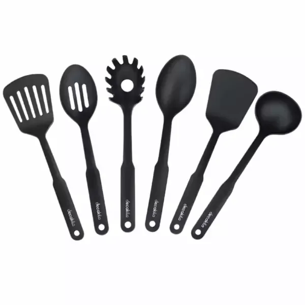 Decakila Spoon Set 6 Pcs Slotted Spoon Solid Spoon Ladle Pasta Server Slotted Turner Spatula Kmtt045b