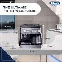 Delonghi Combi Coffee Maker 1750W, Espresso & Filter Coffee, Cappuccino System BCO420