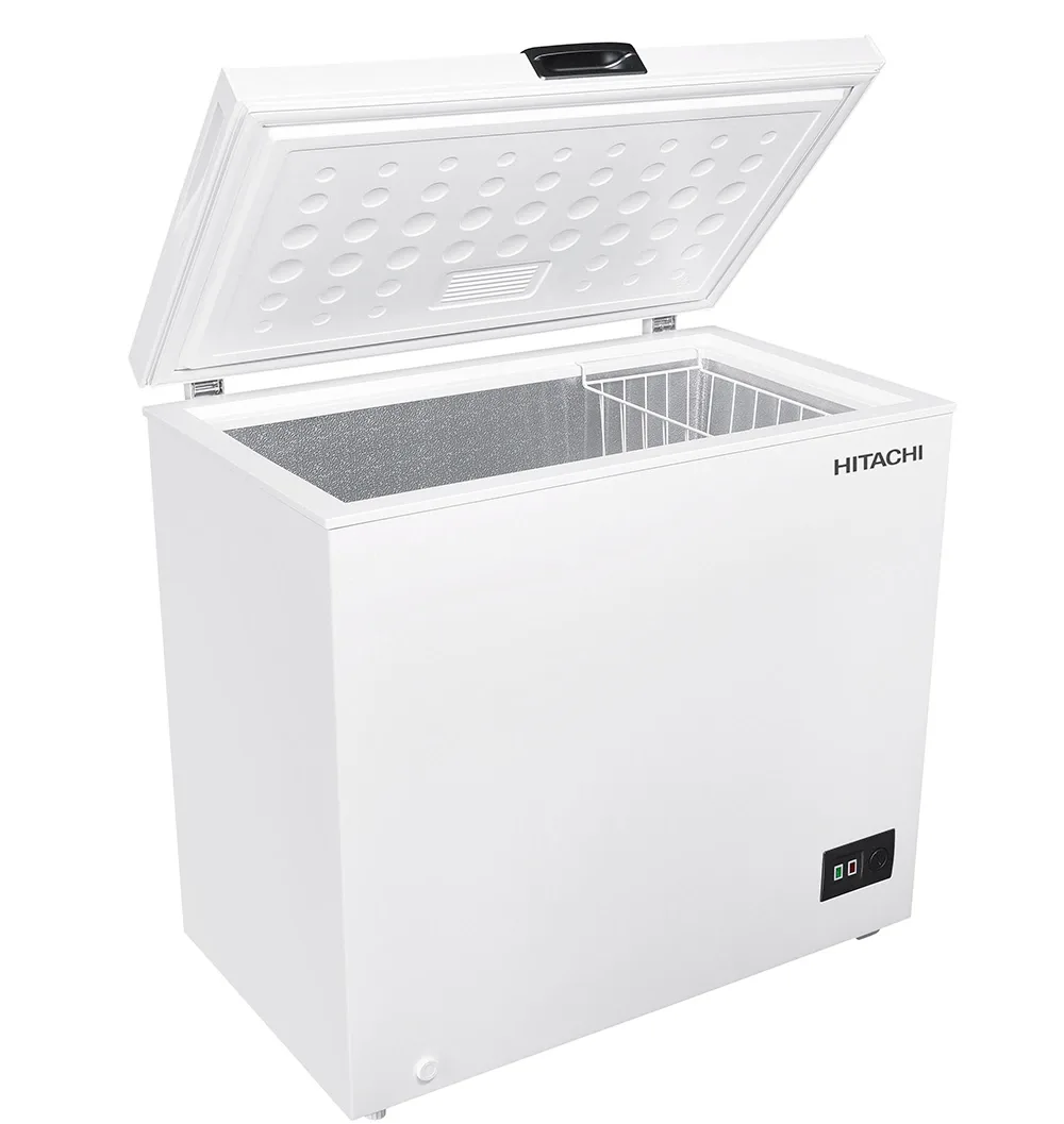 Hitachi Chest Freezer 200L Freezer That Fits Your Home, Simply Design With Handle, Mechanical Thermostat Cover, Convenient Hanging Basket, Power Failure Safety HRCS9200MNWGF