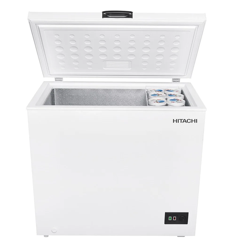 Hitachi Chest Freezer 200L Freezer That Fits Your Home, Simply Design With Handle, Mechanical Thermostat Cover, Convenient Hanging Basket, Power Failure Safety HRCS9200MNWGF