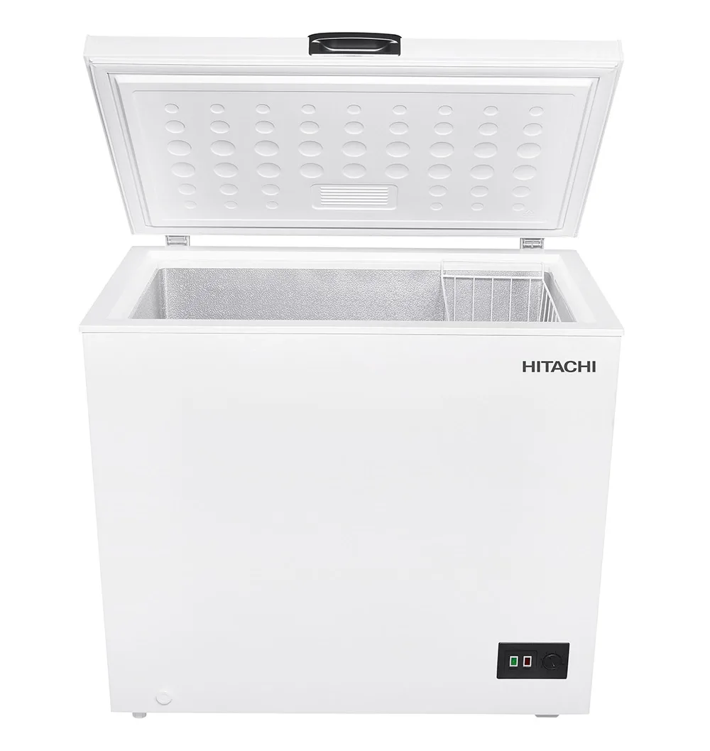 Hitachi Chest Freezer 200L Freezer That Fits Your Home, Simply Design With Handle, Mechanical Thermostat Cover, Convenient Hanging Basket, Power Failure Safety HRCS9200MNWGF