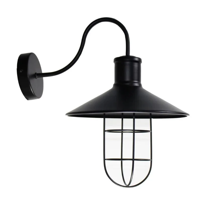 Tronic Black Industrial Wall Light
