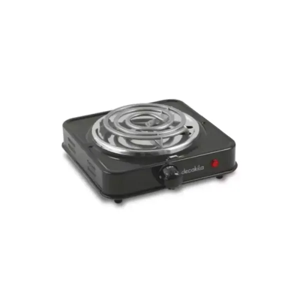 Decakila Coil Plate Single 1000W One Burner Plate 5 Heat Setting Stainless Burner Cap Light Indicator - Auto-Thermostat Control KECC001B