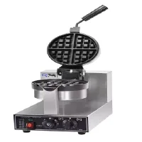 Commercial Electric Rotating Single-Plate Waffle Baker, 1.2kW Professional 18.3cm Round Waffle Maker, Industrial Heavy-Duty Belgian Waffle Machine WG-HF-1Z