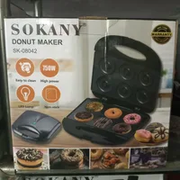 SOKANY Donut Maker 750W SK-08042 Non-Stick Electric Mini Doughnut Machine for Home Kitchen & Breakfast