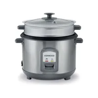 Kenwood 2-in-1 Rice Cooker 1.8L 10-Cups Rice with Food Steamer Basket Non-Stick Cooking Pot Temepered Glass Lid Warm/Cook Lights Spatula Holder Detachable Cord RCM45.000SS