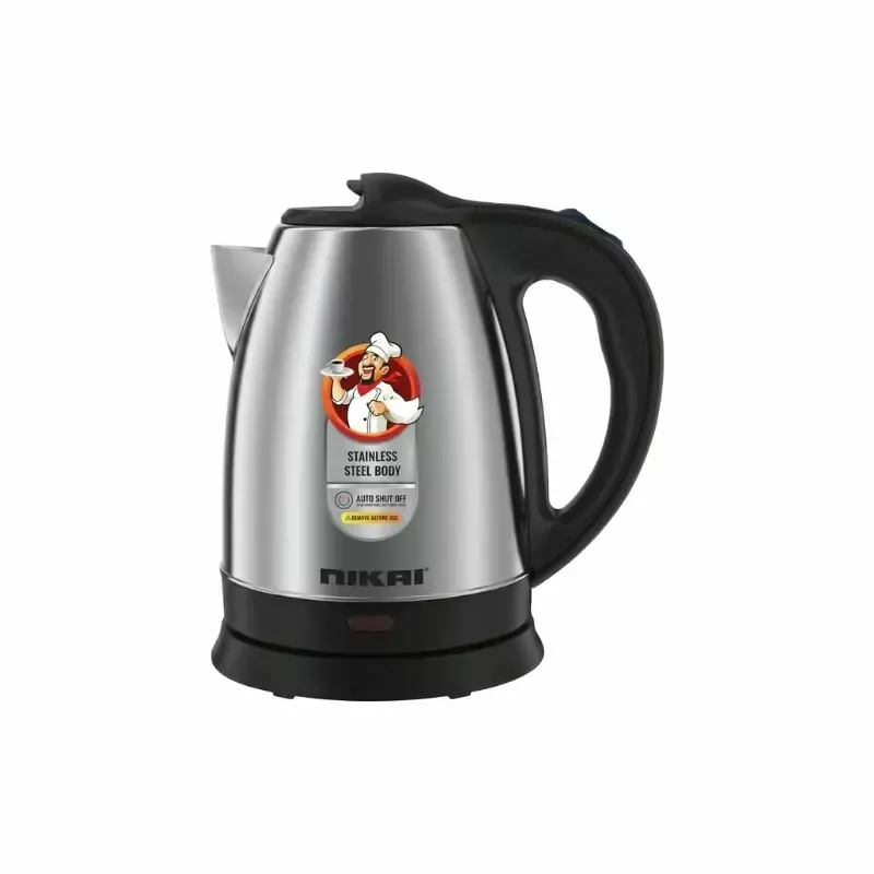 Nikai Kettle 1.7L, 1800W, Cordless, Stainless Steel Body with Water Gauge Automatic Shut-Off, Silver NK320AE