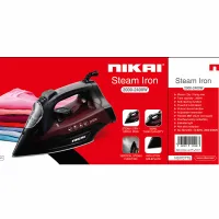 Nikai Steam Iron 360ml Tank Dry and Spray Function 2200w NSI707TS Temperature Control Non Stick Sole Plate Vertical Steam Function Indicator Light Powerful Burst System