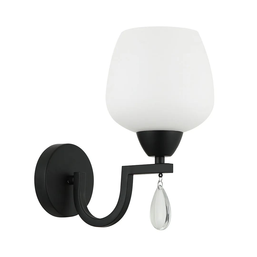 Tronic Decorative Wall Lamp - Black & White, E27 Base, Iron & Glass Build