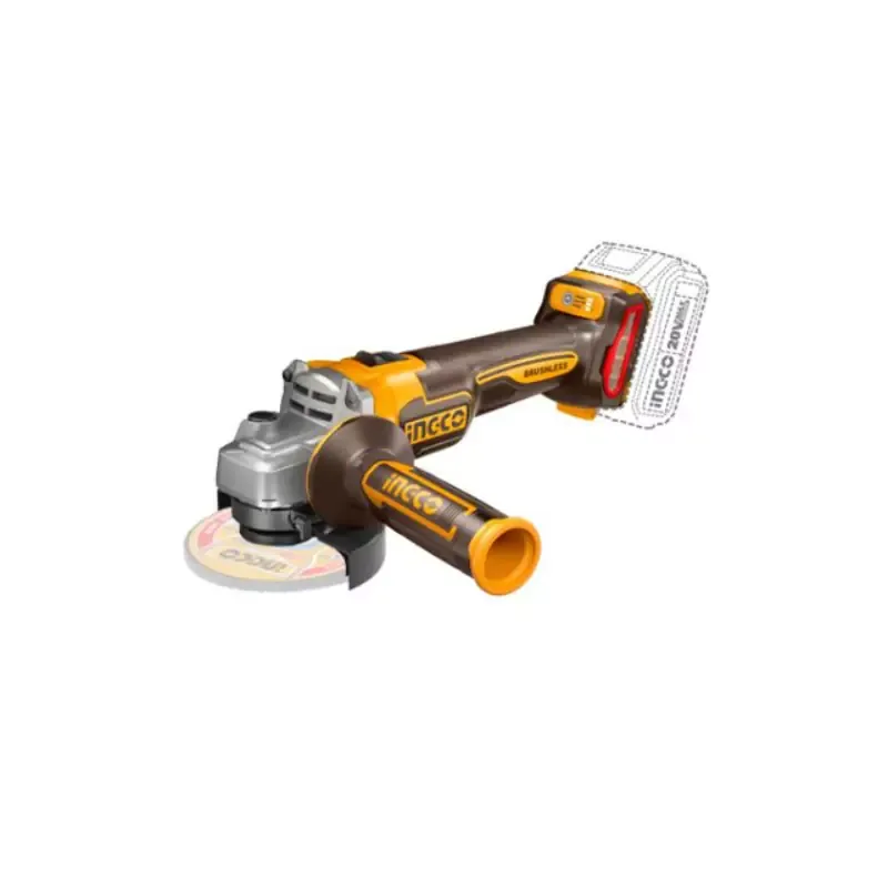 Ingco Cordless Angle Grinder Lithium-ion 20V with Brushless Motor, Variable Speed Control CAGLI211541