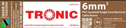 Tronic 6mm Single Core Cable