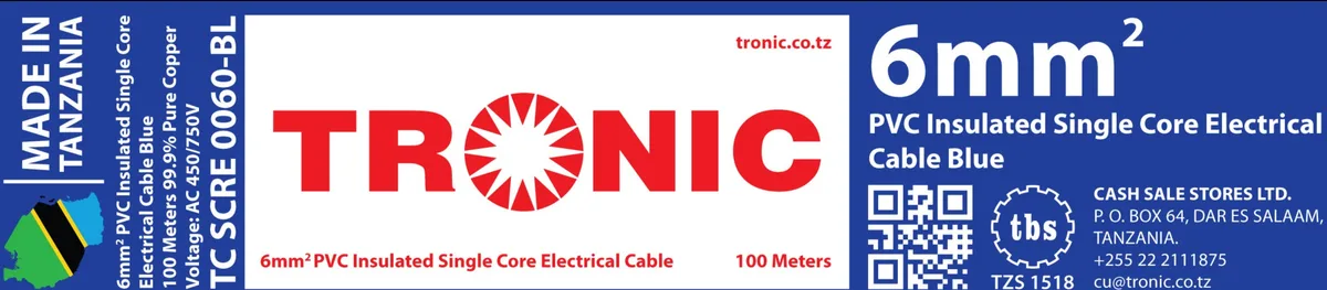 Tronic 6mm Single Core Cable