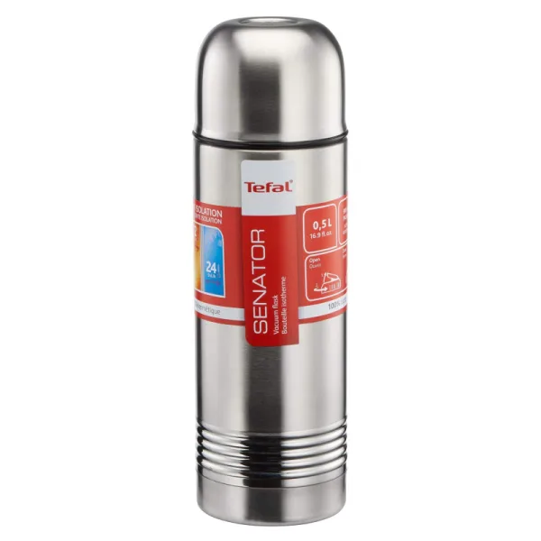 Tefal Senator Vacuum Flask 0.5L Thermal Bottle Stainless Steel Inox Thermal Bottle Break Proof K3063214
