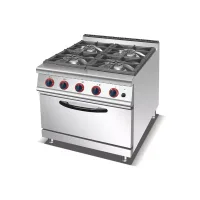 Commercial Kitchen Equipment Commercial 4 Burner Gas Range with Electric Oven 7.5x4, 5.8kW, HGR-705A